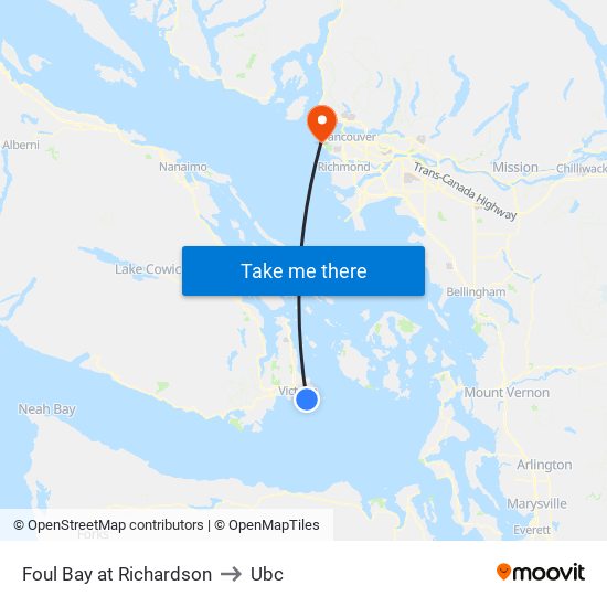 Foul Bay at Richardson to Ubc map