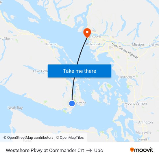 Westshore Pkwy at Commander Crt to Ubc map