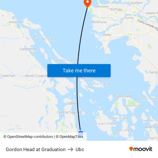 Gordon Head at Graduation to Ubc map