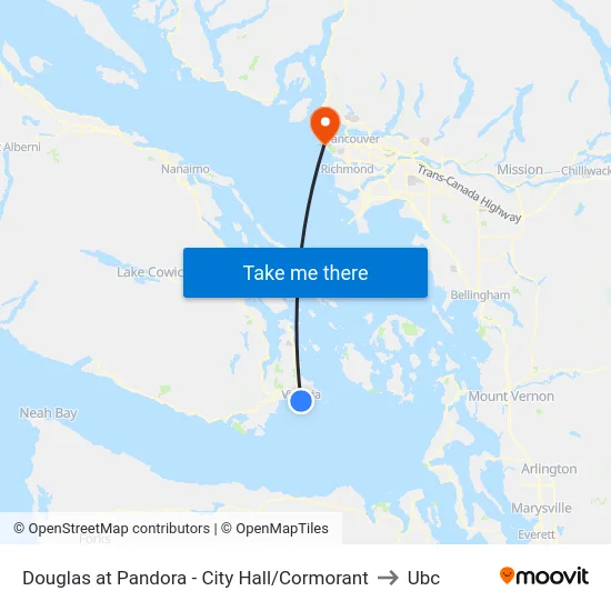 Douglas at Pandora - City Hall/Cormorant to Ubc map