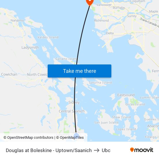 Douglas at Boleskine - Uptown/Saanich to Ubc map