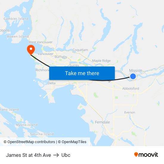 James & 4 Av to Ubc map