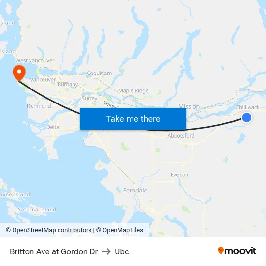 Britton Ave at Gordon Dr to Ubc map