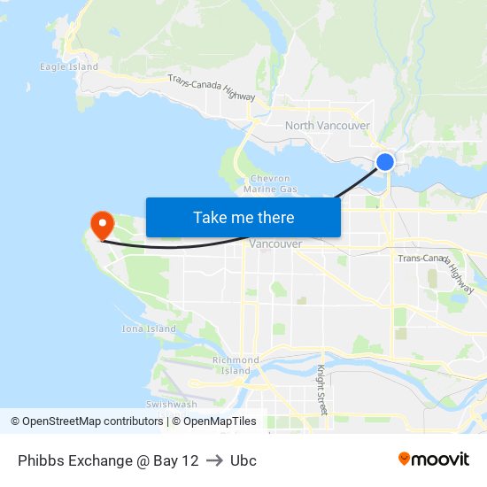 Phibbs Exchange @ Bay 12 to Ubc map