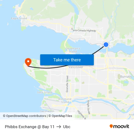 Phibbs Exchange @ Bay 11 to Ubc map