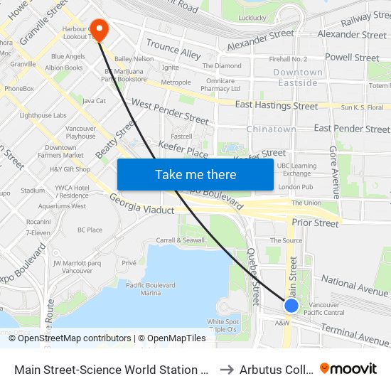 Main Street-Science World Station @ Bay 2 to Arbutus College map