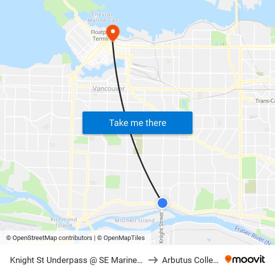 Knight St Underpass @ SE Marine Dr to Arbutus College map