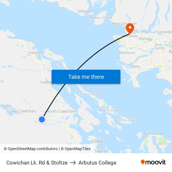 Cowichan Lk. Rd & Stoltze to Arbutus College map