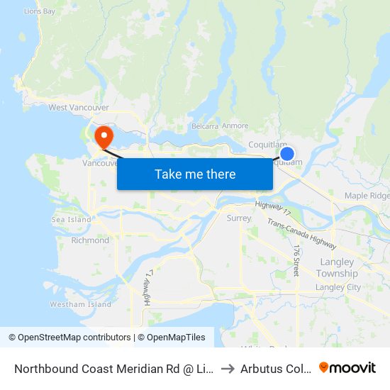 Northbound Coast Meridian Rd @ Lincoln Dr to Arbutus College map