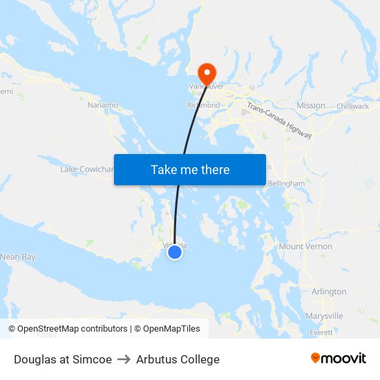 Douglas at Simcoe to Arbutus College map