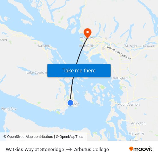 Watkiss Way at Stoneridge to Arbutus College map
