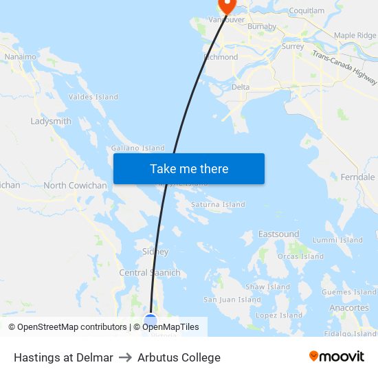 Hastings at Delmar to Arbutus College map