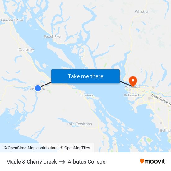 Maple &  Cherry Creek to Arbutus College map