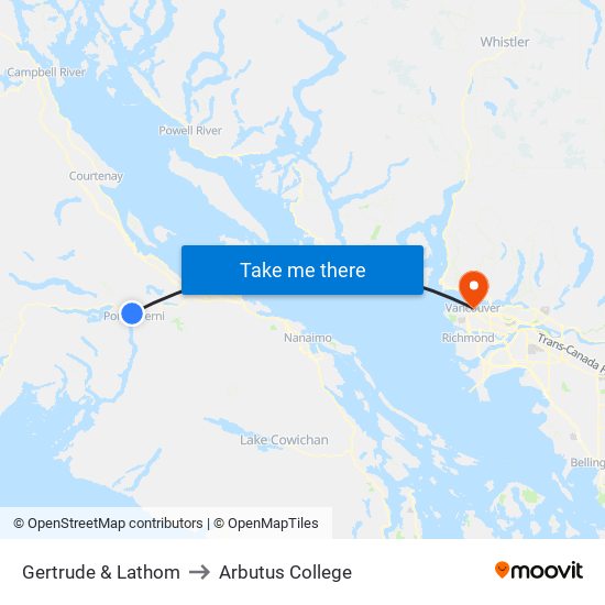 Gertrude & Lathom to Arbutus College map