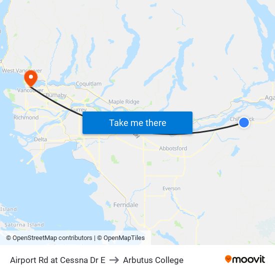 Airport Rd at Cessna Dr E to Arbutus College map