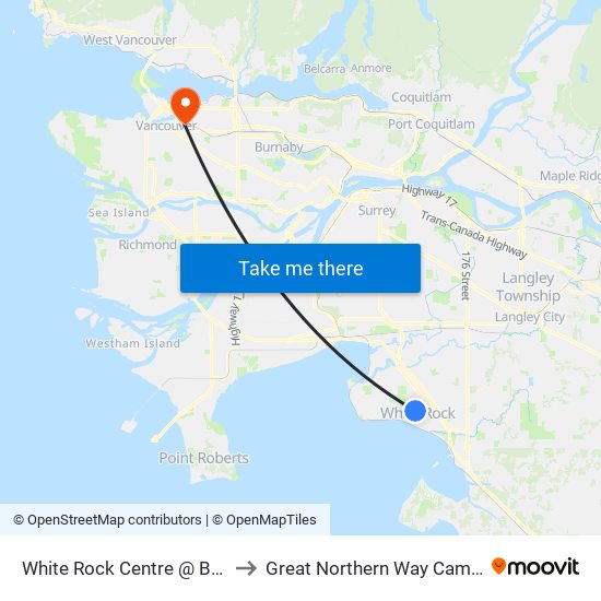 White Rock Centre @ Bay 7 to Great Northern Way Campus map