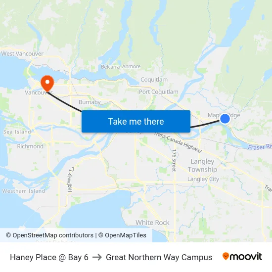 Haney Place @ Bay 6 to Great Northern Way Campus map