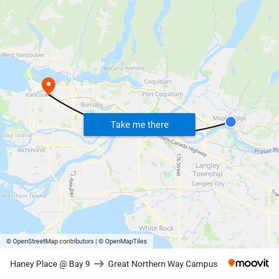 Haney Place @ Bay 9 to Great Northern Way Campus map