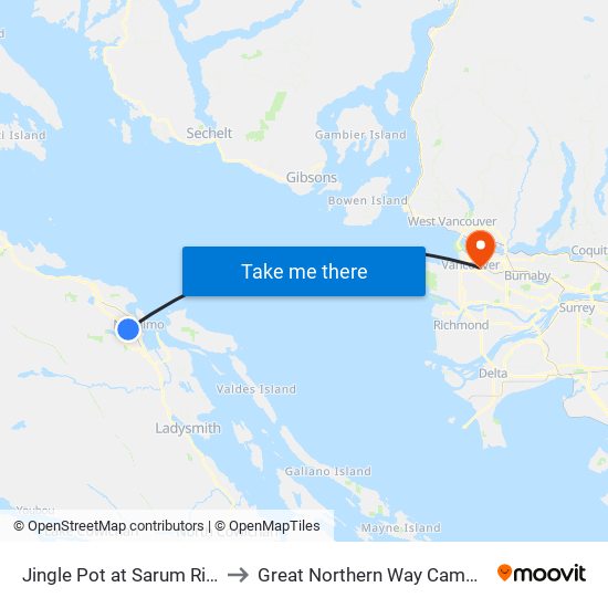 Jingle Pot at Sarum Rise to Great Northern Way Campus map