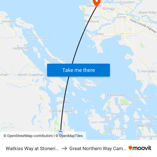 Watkiss Way at Stoneridge to Great Northern Way Campus map