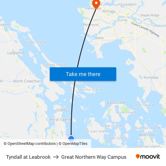 Tyndall at Leabrook to Great Northern Way Campus map