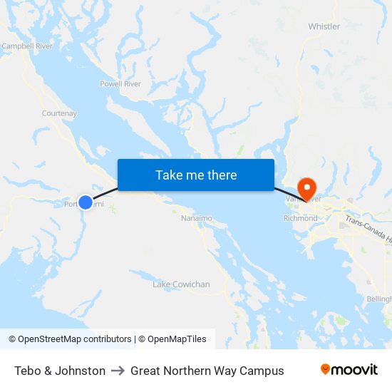 Tebo & Johnston to Great Northern Way Campus map