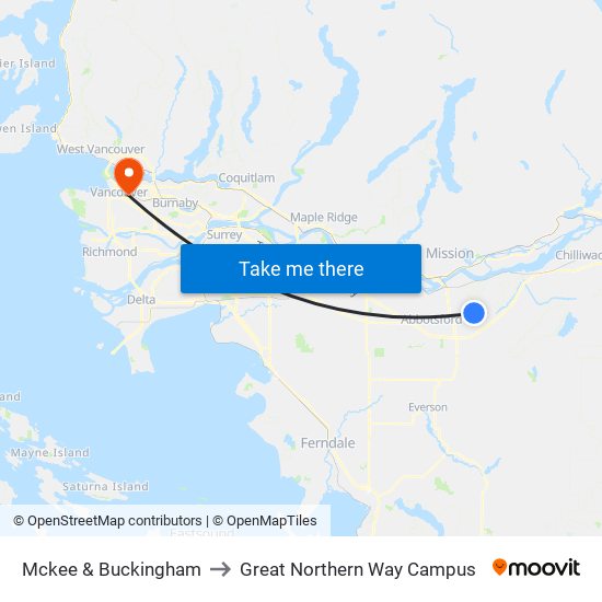 Mckee Rd at Buckingham Dr to Great Northern Way Campus map