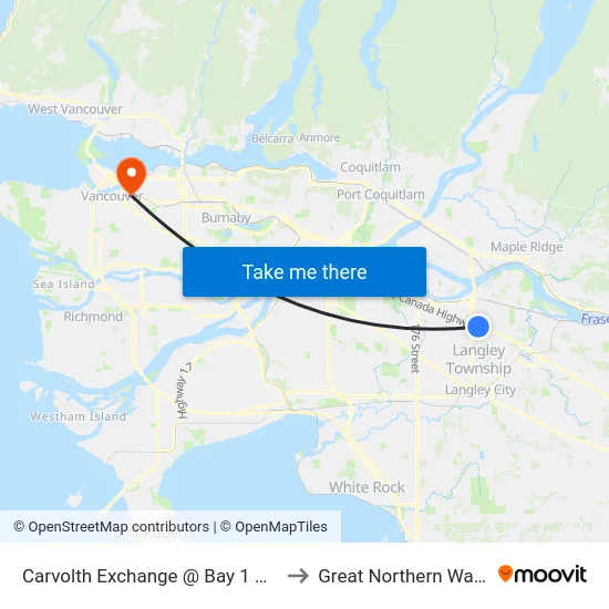 Carvolth Exchange @ Bay 1 Unloading Only to Great Northern Way Campus map