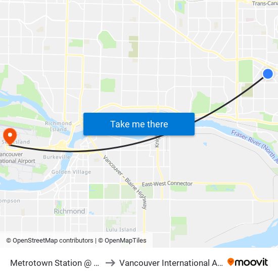 Metrotown Station @ Bay 4 to Vancouver International Airport map