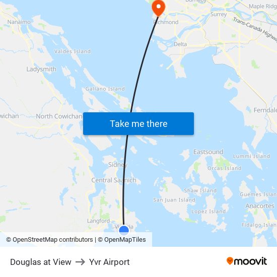 Douglas at View to Yvr Airport map