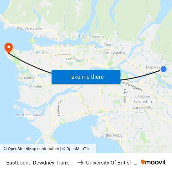 Eastbound Dewdney Trunk Rd @ 236 St to University Of British Columbia map