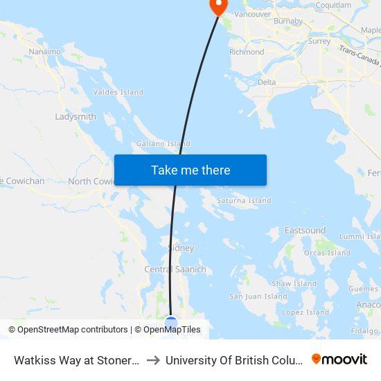 Watkiss Way at Stoneridge to University Of British Columbia map