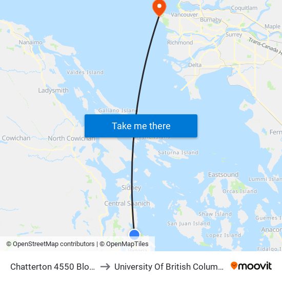 Chatterton 4550 Block to University Of British Columbia map