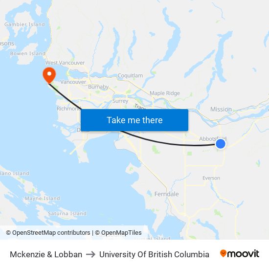 Mckenzie & Lobban to University Of British Columbia map