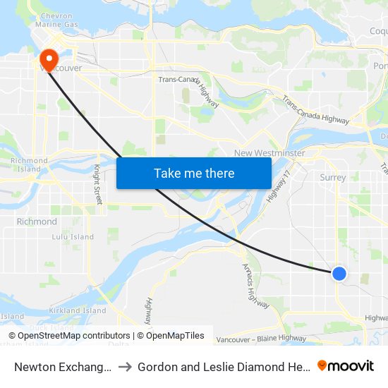 Newton Exchange @ Bay 4 to Gordon and Leslie Diamond Health Care Centre map