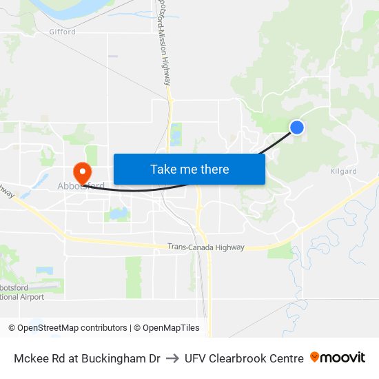 Mckee Rd at Buckingham Dr to UFV Clearbrook Centre map