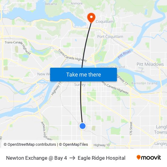 Newton Exchange @ Bay 4 to Eagle Ridge Hospital map