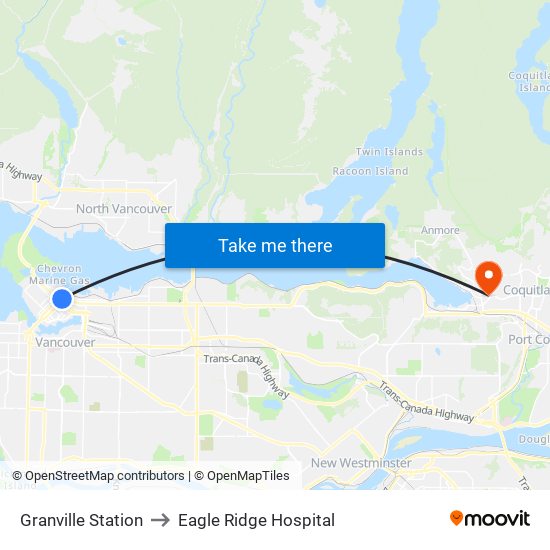 Granville Station to Eagle Ridge Hospital map