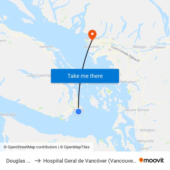 Douglas at View to Hospital Geral de Vancôver (Vancouver General Hospital) map