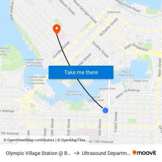 Olympic Village Station @ Bay 1 to Ultrasound Department map