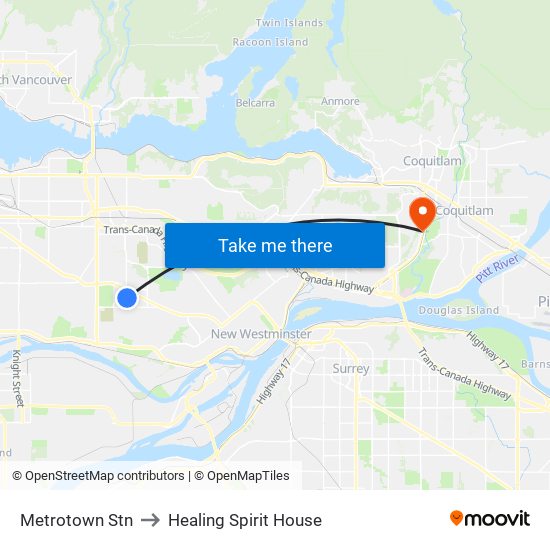 Metrotown Stn to Healing Spirit House map