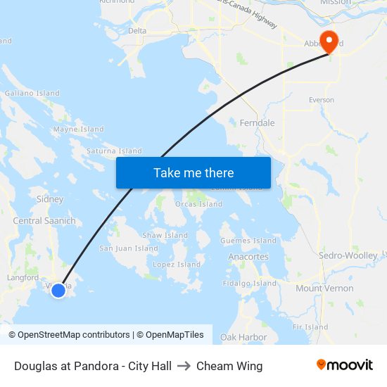 Douglas at Pandora - City Hall to Cheam Wing map