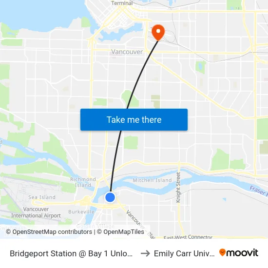 Bridgeport Station @ Bay 1 Unloading Only to Emily Carr University map