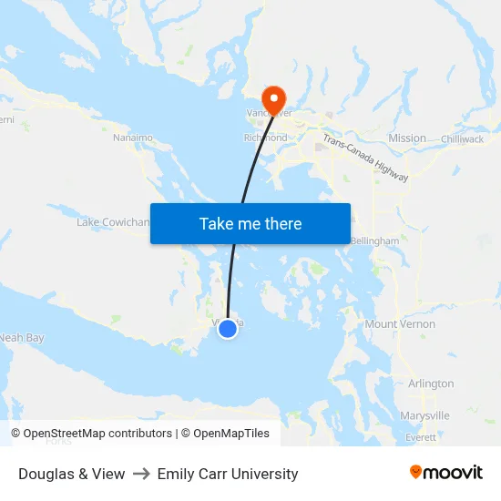 Douglas & View to Emily Carr University map