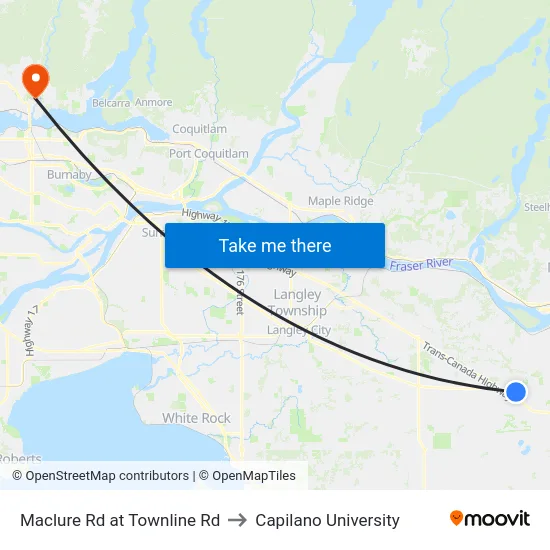 Maclure Rd at Townline Rd to Capilano University map