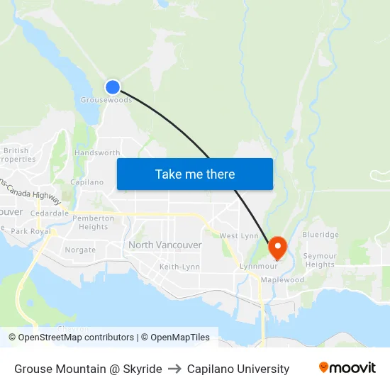 Grouse Mountain @ Skyride to Capilano University map