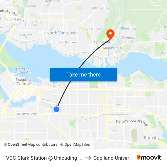VCC-Clark Station @ Unloading Only to Capilano University map