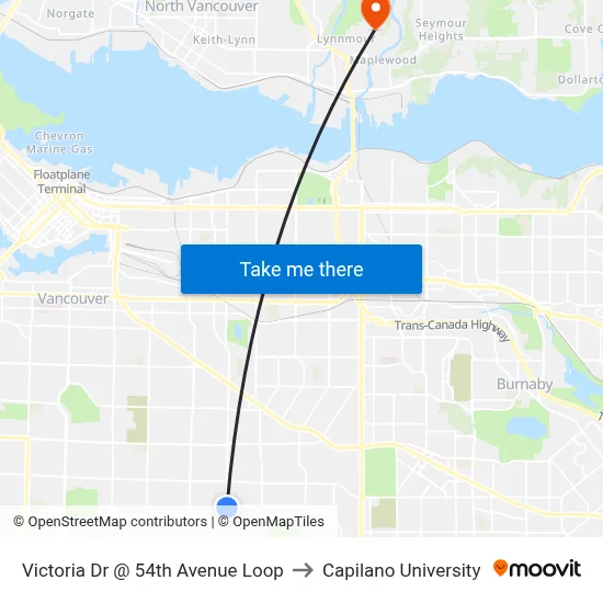 Victoria Dr @ 54th Avenue Loop to Capilano University map
