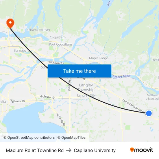 Maclure Rd at Townline Rd to Capilano University map