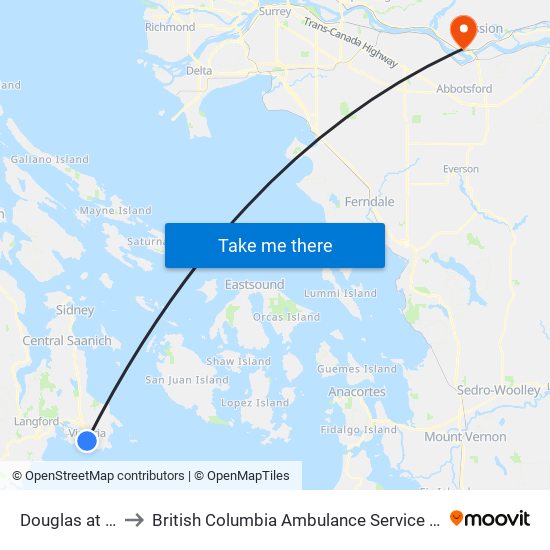 Douglas at View to British Columbia Ambulance Service Station 215 map